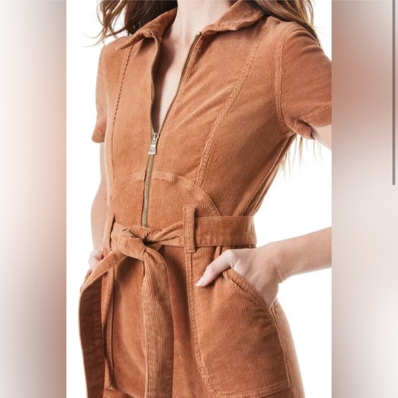 Alice + Olivia Gorgeous Wide Leg Jumpsuit in Camel - Picture 3 of 12